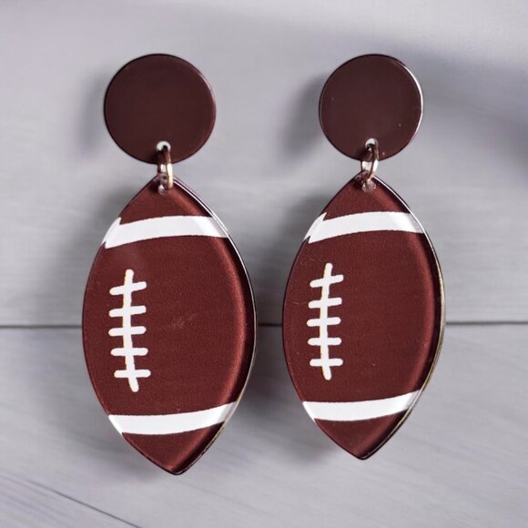 Football Lightweight Drop Earring - Picture 4 of 4